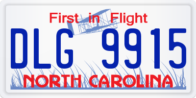 NC license plate DLG9915