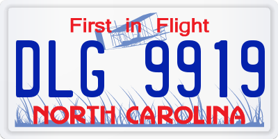 NC license plate DLG9919