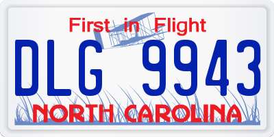 NC license plate DLG9943