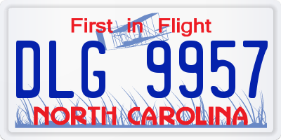 NC license plate DLG9957