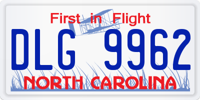 NC license plate DLG9962