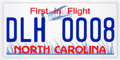 NC license plate DLH0008