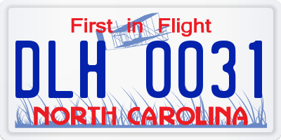 NC license plate DLH0031