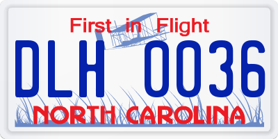 NC license plate DLH0036