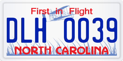 NC license plate DLH0039