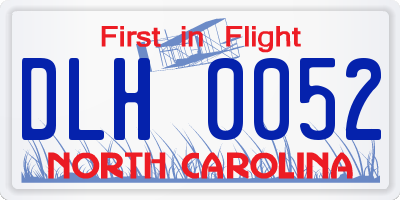 NC license plate DLH0052