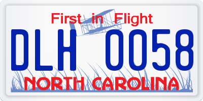 NC license plate DLH0058