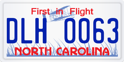NC license plate DLH0063