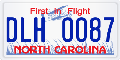 NC license plate DLH0087