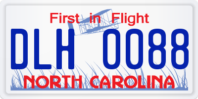 NC license plate DLH0088