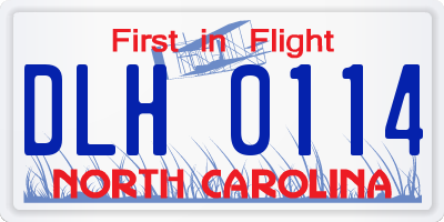 NC license plate DLH0114