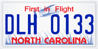 NC license plate DLH0133