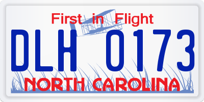 NC license plate DLH0173