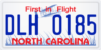 NC license plate DLH0185