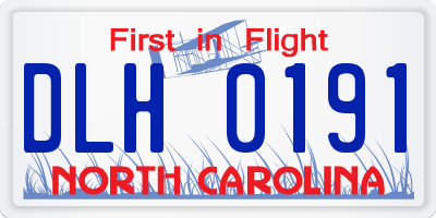 NC license plate DLH0191