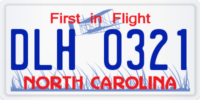 NC license plate DLH0321