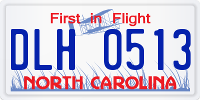 NC license plate DLH0513
