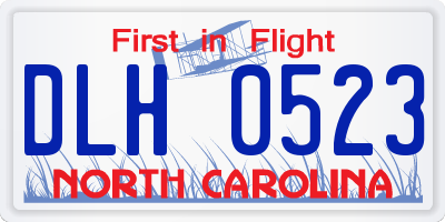 NC license plate DLH0523