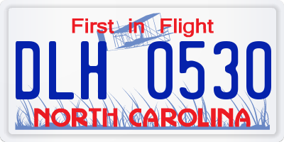 NC license plate DLH0530