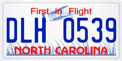 NC license plate DLH0539