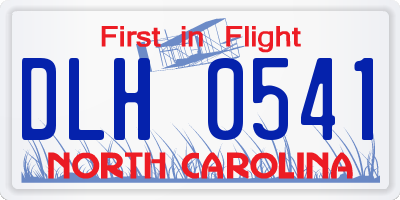 NC license plate DLH0541
