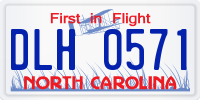 NC license plate DLH0571