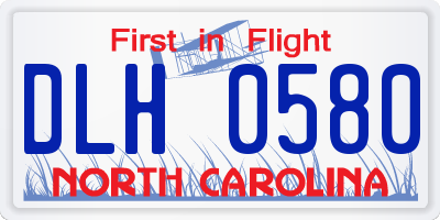 NC license plate DLH0580