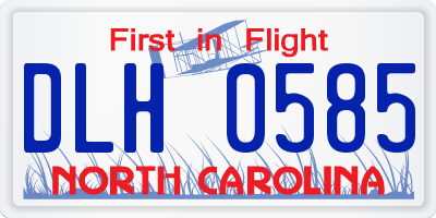 NC license plate DLH0585