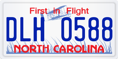 NC license plate DLH0588
