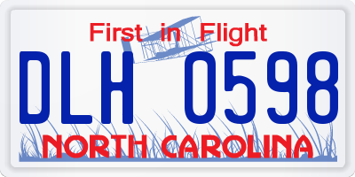 NC license plate DLH0598