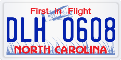 NC license plate DLH0608