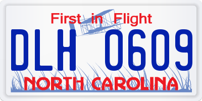 NC license plate DLH0609