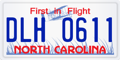NC license plate DLH0611
