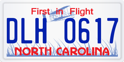 NC license plate DLH0617