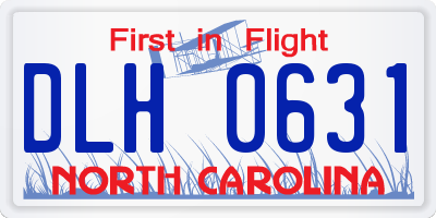 NC license plate DLH0631