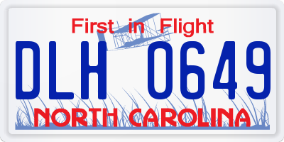 NC license plate DLH0649