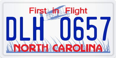 NC license plate DLH0657