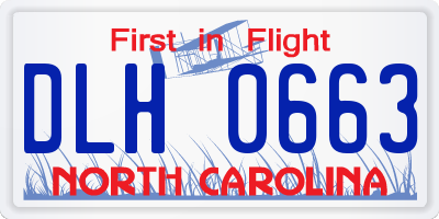NC license plate DLH0663