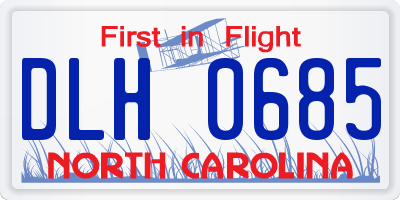 NC license plate DLH0685