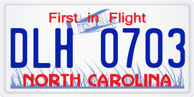 NC license plate DLH0703