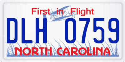 NC license plate DLH0759