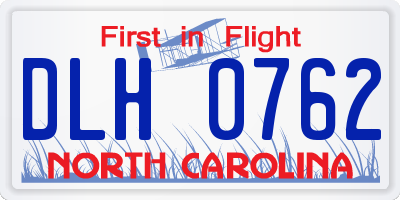 NC license plate DLH0762