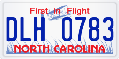 NC license plate DLH0783