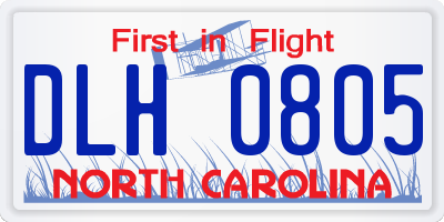 NC license plate DLH0805