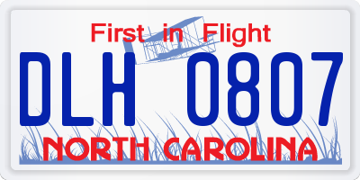 NC license plate DLH0807