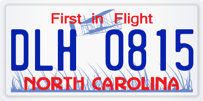 NC license plate DLH0815