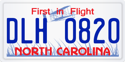NC license plate DLH0820