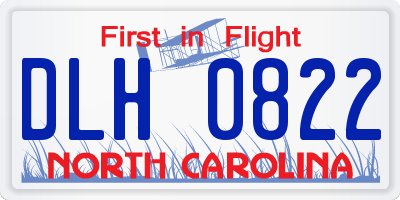 NC license plate DLH0822