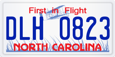 NC license plate DLH0823