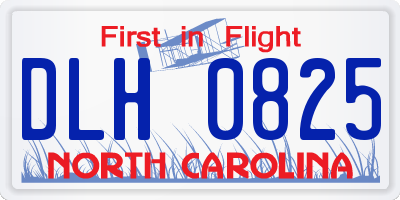 NC license plate DLH0825